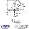 Grohe Eurostyle Cosmopolitan Single-Lever Sink Mixer Tap Dimensions